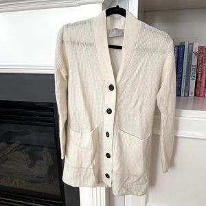 Everlane The Oversized Alpaca Cardigan in white